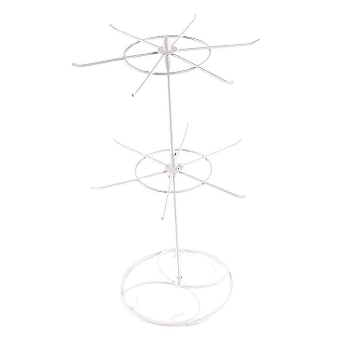 Crofta Jewelry Display Rack Rotating Earring Display Holder Stand for Rings Necklace 31CM white