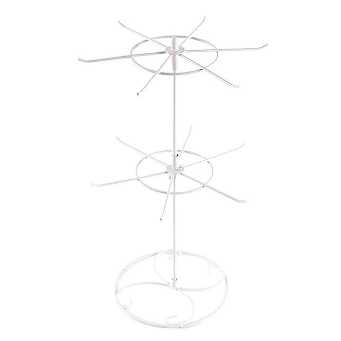 Crofta Jewelry Display Rack Rotating Earring Display Holder Stand for Rings Necklace 31CM white