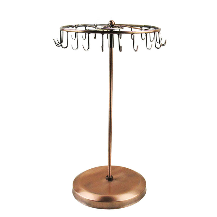 Crofta Jewelry Display Rack Rotating Earring Display Holder Stand for Rings Necklace 41CM brown