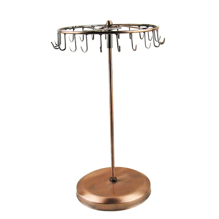 Crofta Jewelry Display Rack Rotating Earring Display Holder Stand for Rings Necklace 41CM brown