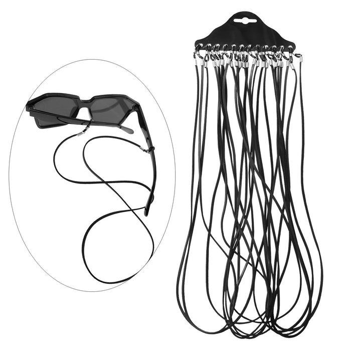 Crofta 12 Pieces Sports Eyeglasses Strap Rope Soft for Rock Climbing Walking Hiking black