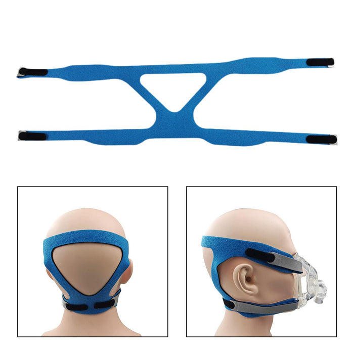 Crofta Universal Headgear Full Mask Strap Fixing Strap Reusable Ventilator Headband Gray Blue