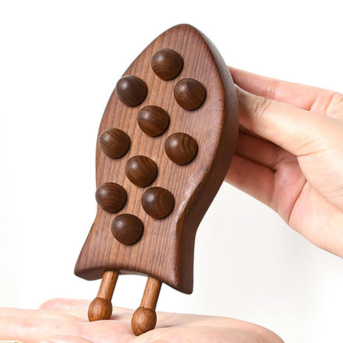 Crofta Wooden Massage Brush Body Massager Brush Tool for Waist Body Contouring Neck