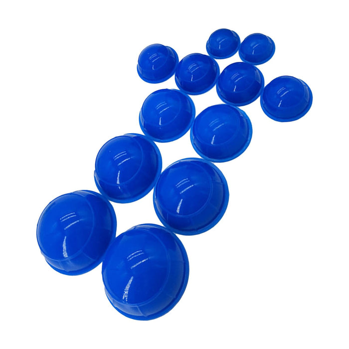 Crofta 12 Pieces Silicone Vacuum Cupping Cup Flexible Accessory Silicone Can Puller blue