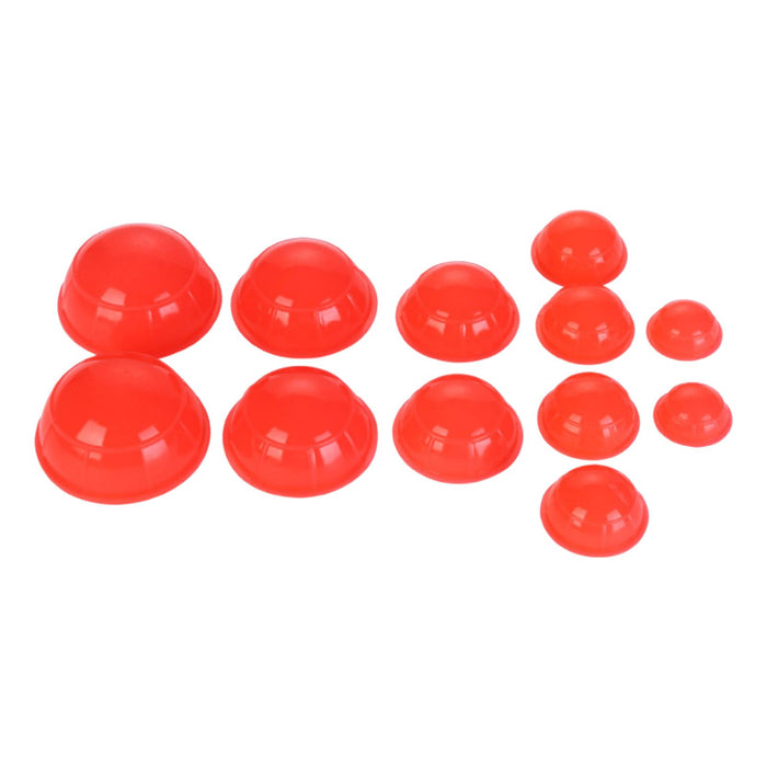 12 Pieces Silicone Vacuum Cupping Cup Flexible Accessory Silicone Can Puller red