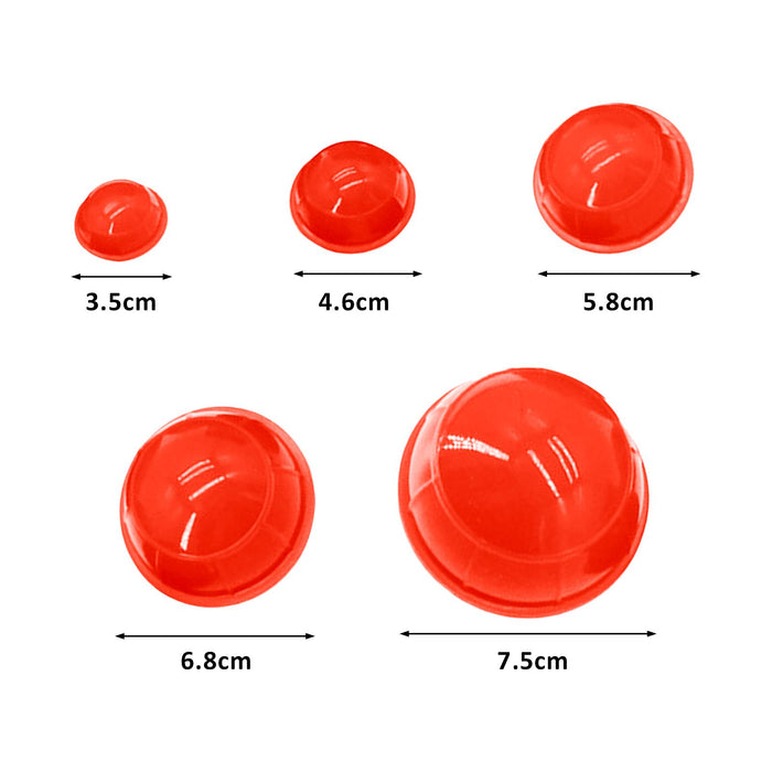 12 Pieces Silicone Vacuum Cupping Cup Flexible Accessory Silicone Can Puller red