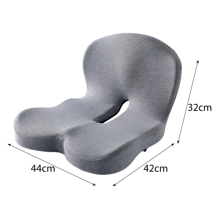 Crofta Chair Cushion Tailbone Cushion Breathable Back Support Multiuse Seat Cushion Light Gray