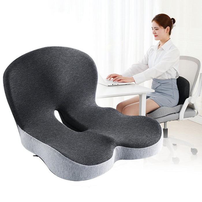 Crofta Chair Cushion Tailbone Cushion Breathable Back Support Multiuse Seat Cushion Multi Gray