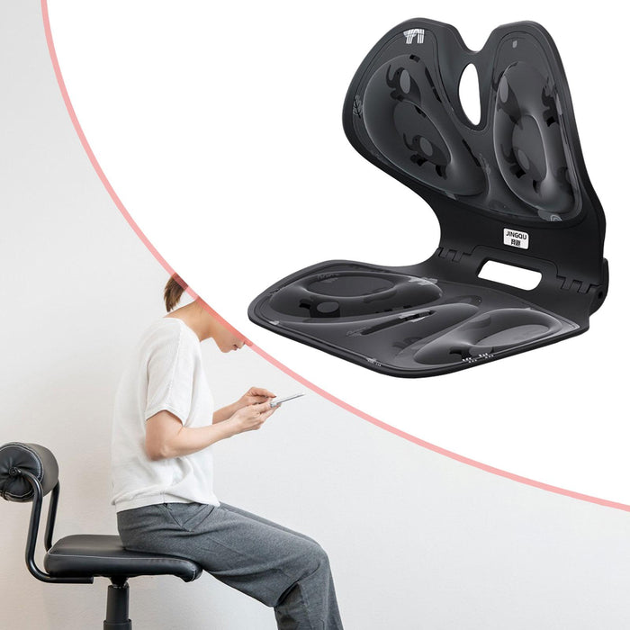 Crofta Posture Corrector Ergonomic Folding for Computer Chair Floor Seat Desk Chair black