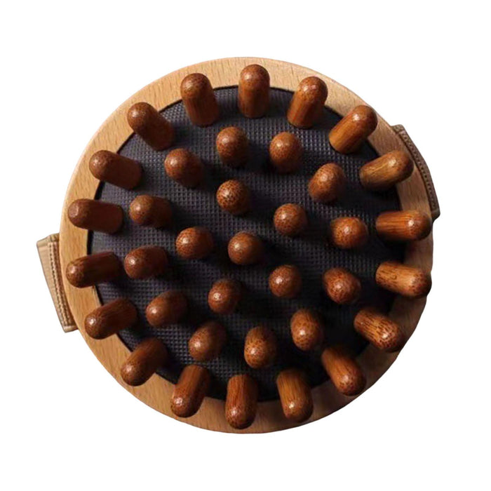 Crofta Wooden Massager Back Muscle Portable Guasha Scraping Brush for Arm Waist Leg 9.5x4.5cm Brown