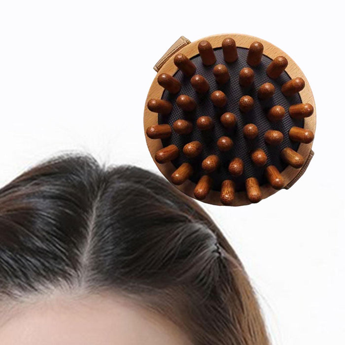 Crofta Wooden Massager Back Muscle Portable Guasha Scraping Brush for Arm Waist Leg 9.5x4.5cm Brown