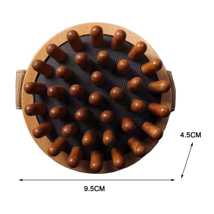 Crofta Wooden Massager Back Muscle Portable Guasha Scraping Brush for Arm Waist Leg 9.5x4.5cm Brown