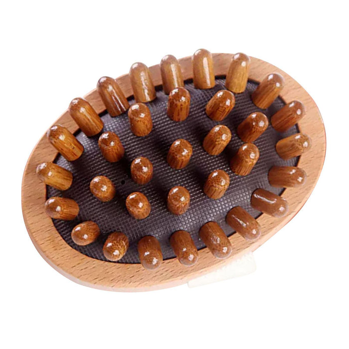 Crofta Wooden Massager Back Muscle Portable Guasha Scraping Brush for Arm Waist Leg 11x7.5cm Brown