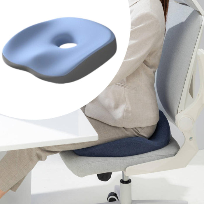 Crofta Hemorrhoid Cushion Breathable Support Seat Pad Cushion for Chair Home Office blue