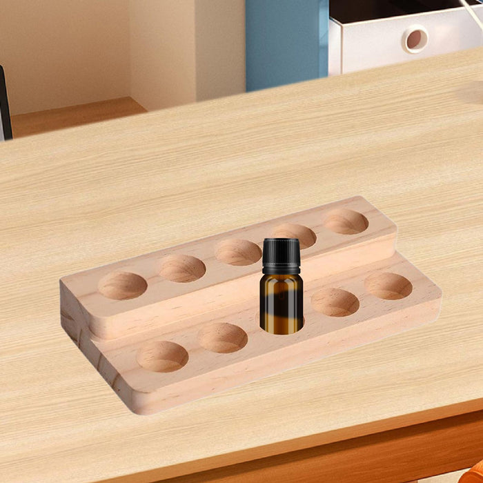 Crofta Wooden Essential Oil Display Holder Essential Oil Display Holder for Holiday 2 layers