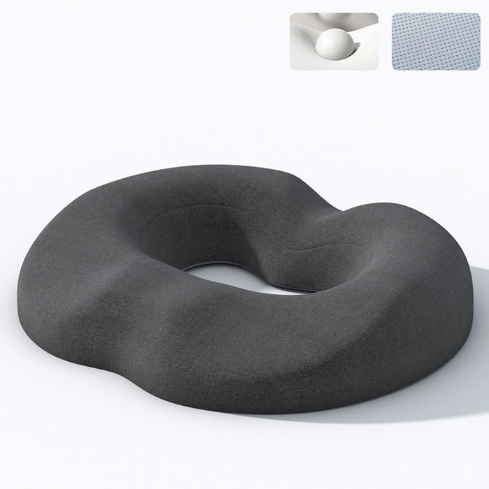 Crofta Donut Pillow Breathable Tailbone Seat Cushion for Long Sitting Office Travel Dark Gray