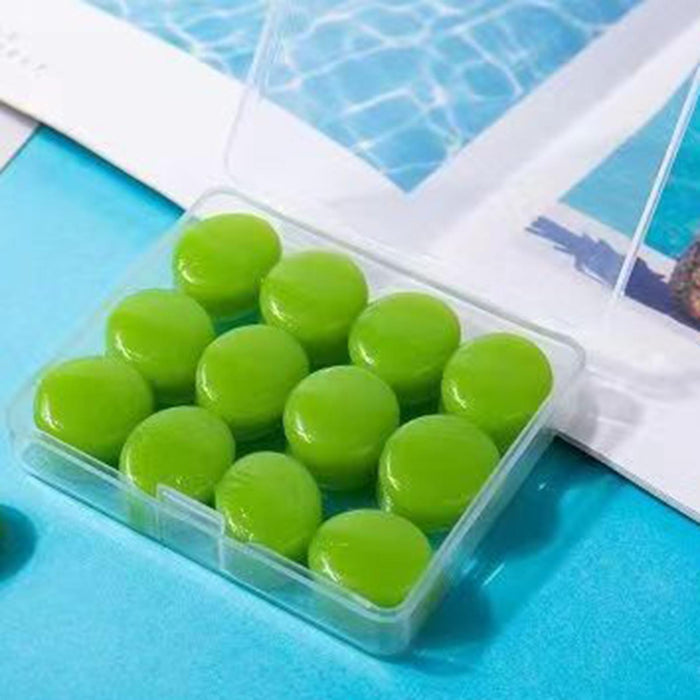 Crofta 12Pcs Ear Plugs Soft Sound Blocking Ear Plugs for Traveling Concert Studying green