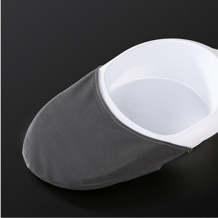 Crofta Bedpan with A Handle Easy to Use Nursing Urinal for Men Women Bedridden Home white grey