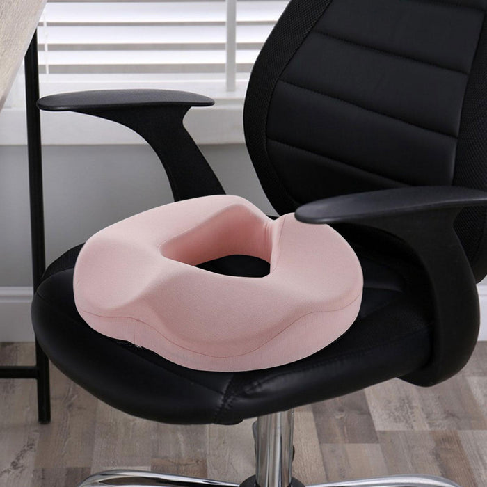 Crofta Donut Pillow Non Slip Office Chair Cushion for Hemorrhoids Wheelchair Travel pink