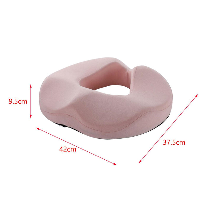 Crofta Donut Pillow Non Slip Office Chair Cushion for Hemorrhoids Wheelchair Travel pink