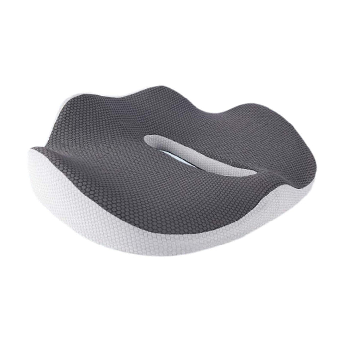 Crofta Memory Foam Seat Chair Cushion Tailbone Seat Cushion for Travel Gaming Chair grey and white