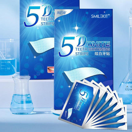 Crofta 14 Pieces Tooth Whitening Strips Sturdy Easy to Use for Travel Dating Office