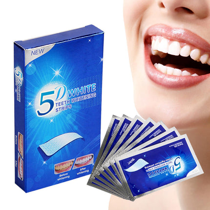 Crofta 14 Pieces Tooth Whitening Strips Sturdy Easy to Use for Travel Dating Office