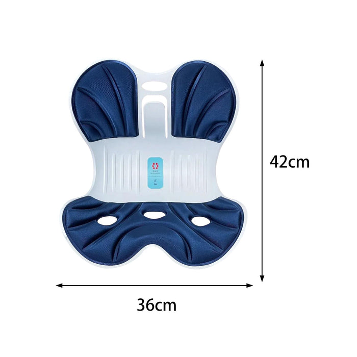 Crofta Posture Correction Cushion Waist Support for Children Women Men Office Chair dark blue