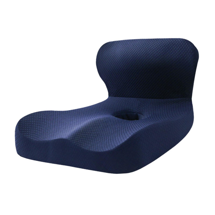 Crofta Memory Foam Seat Cushion Student Pad Car Seat Back Support Sitting Chair Pillow Dark Blue