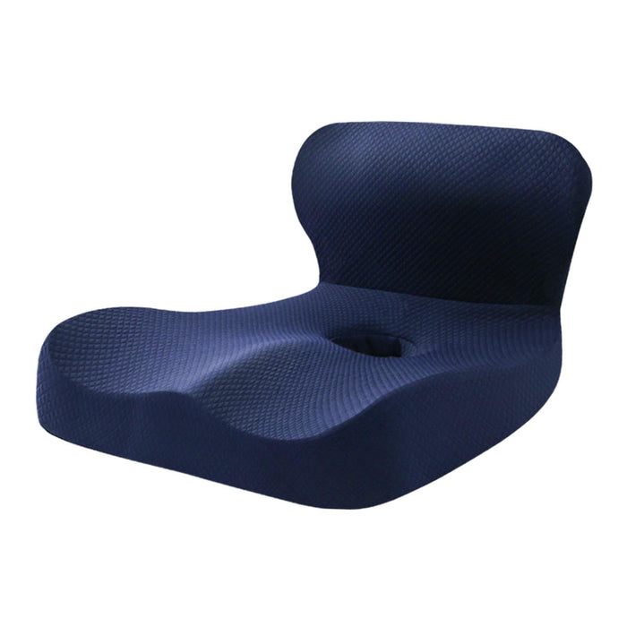 Crofta Memory Foam Seat Cushion Student Pad Car Seat Back Support Sitting Chair Pillow Dark Blue