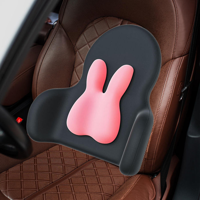 Crofta Lumbar Support Pillow Back Cushion Back Support for Cars Airplane Women Rabbit Pink