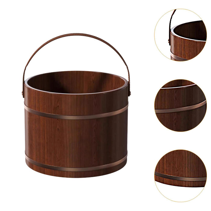 Crofta Wood Foot Bath Portable Multipurpose Foot Soak Tub for Travel Home Use Sauna without lid