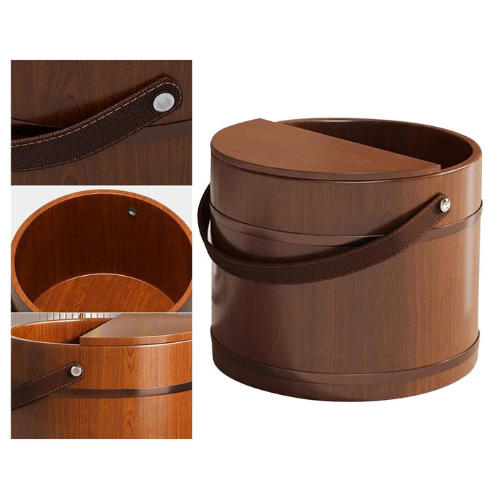 Crofta Wood Foot Bath Portable Multipurpose Foot Soak Tub for Travel Home Use Sauna with lid