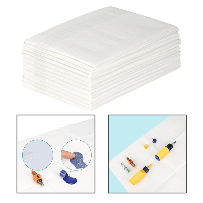 Crofta 120x Disposable Tattoo Clean Pad Soft Tablecloths Sturdy Tattoo Table Covers