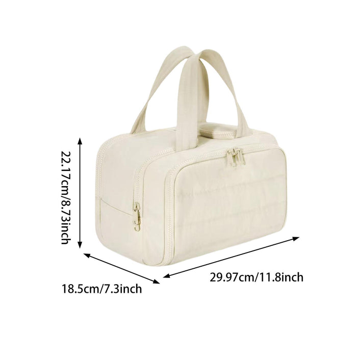 Crofta Make up Organizer Handbag Open Toiletry Bag for Trips Outdoor Sports Holiday White