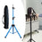 Crofta Wig Stand Tripod Non Slip Portable Wig Head Holder for Salons Hair Extension blue