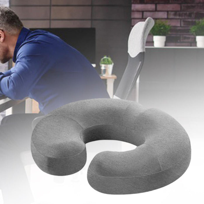 Crofta Donut Pillow Anti Slip Butt Pad Coccyx Cushion Home Memory Foam Seat Cushion Light Grey