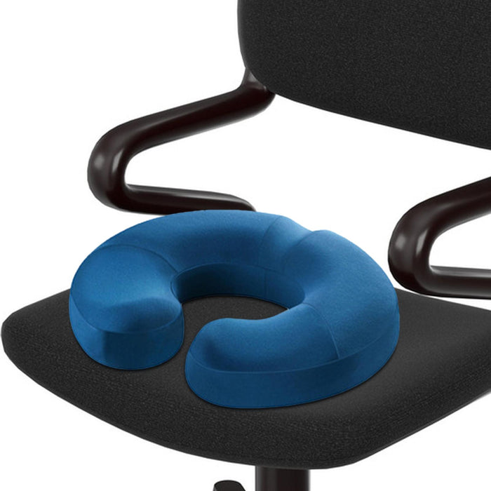 Crofta Donut Pillow Anti Slip Butt Pad Coccyx Cushion Home Memory Foam Seat Cushion Blue