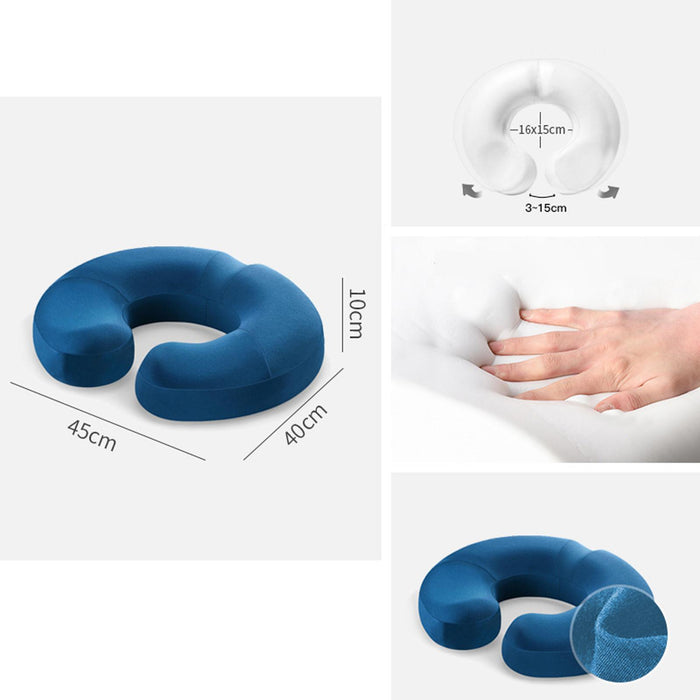 Crofta Donut Pillow Anti Slip Butt Pad Coccyx Cushion Home Memory Foam Seat Cushion Blue