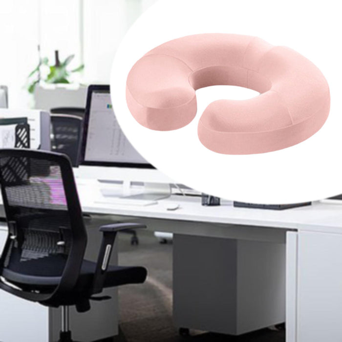 Crofta Donut Pillow Anti Slip Butt Pad Coccyx Cushion Home Memory Foam Seat Cushion Pink