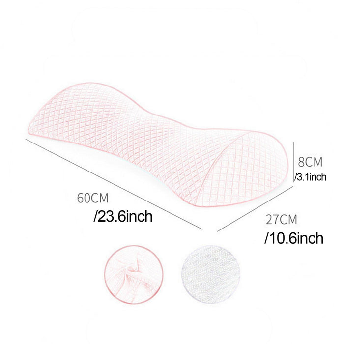 Crofta Lumbar Support Cushion Comfortable Waist Sleep Cushion for Work Home Resting pink