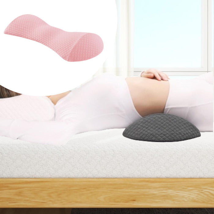 Crofta Lumbar Support Cushion Comfortable Waist Sleep Cushion for Work Home Resting pink