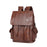 Crofta Fashion PU Leather Backpack Drawcord Multipurpose for Trips Cycling Business dark brown