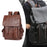 Crofta Fashion PU Leather Backpack Drawcord Multipurpose for Trips Cycling Business dark brown