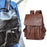 Crofta Fashion PU Leather Backpack Drawcord Multipurpose for Trips Cycling Business dark brown