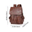 Crofta Fashion PU Leather Backpack Drawcord Multipurpose for Trips Cycling Business dark brown