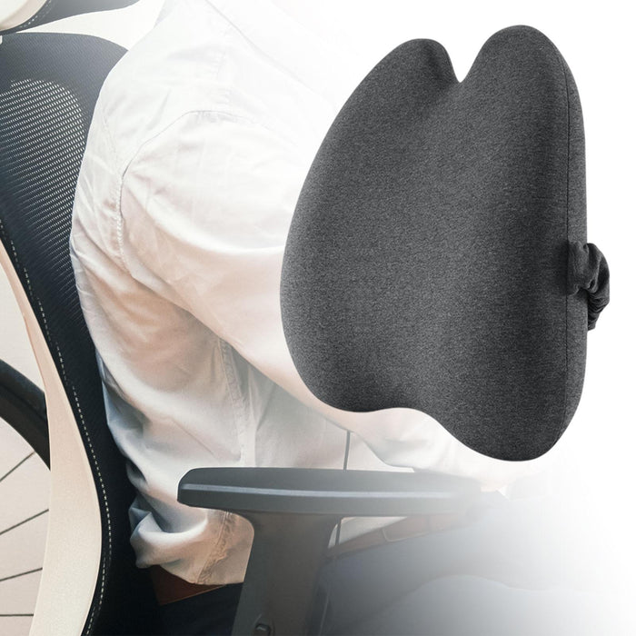 Crofta Lumbar Support Pillow for Office Chair for Sleeping Rest Car Driver recliner dark grey