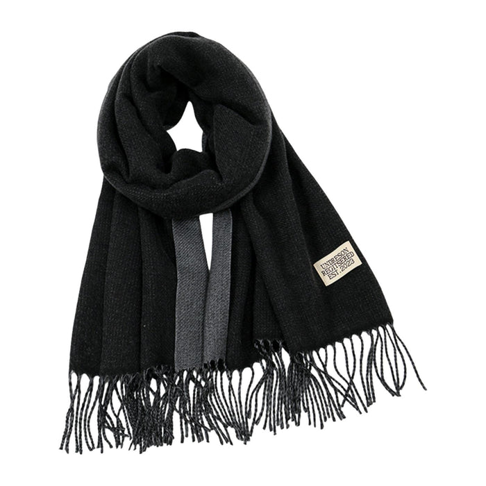 Crofta Pashmina Shawl Wrap Fashionable Long Winter Scarf for Bedroom Office Wedding Black