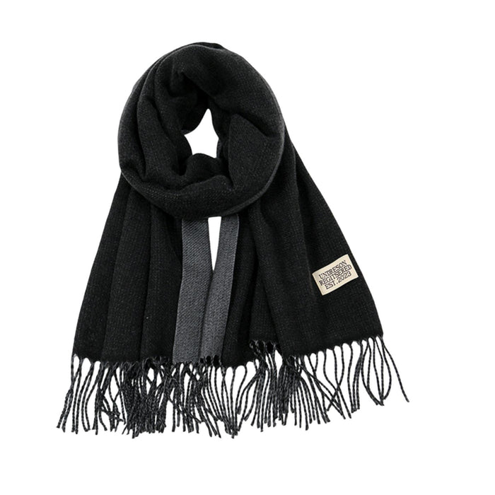 Crofta Pashmina Shawl Wrap Fashionable Long Winter Scarf for Bedroom Office Wedding Black