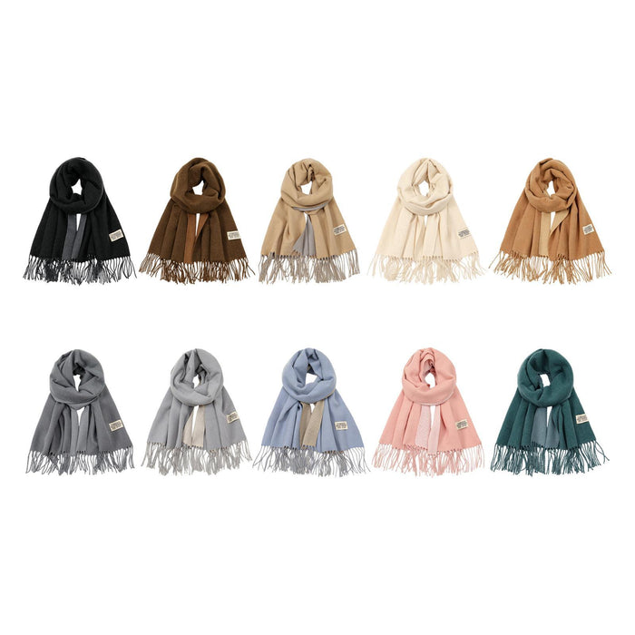 Crofta Pashmina Shawl Wrap Fashionable Long Winter Scarf for Bedroom Office Wedding Black